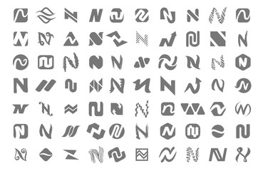 Fototapeta Vector illustration concept of n letter logo. Icon on white background obraz
