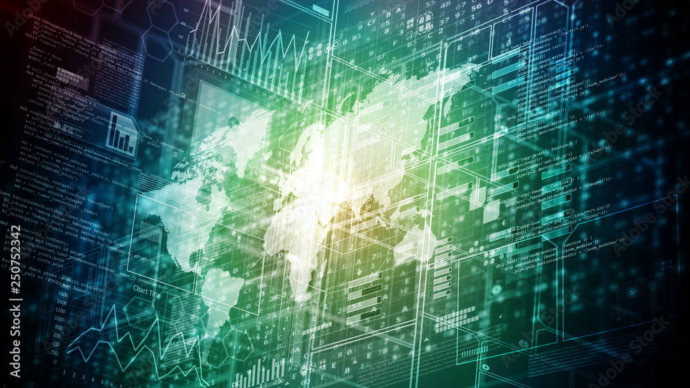 Canvas Prints internet data science and big data sahring concept