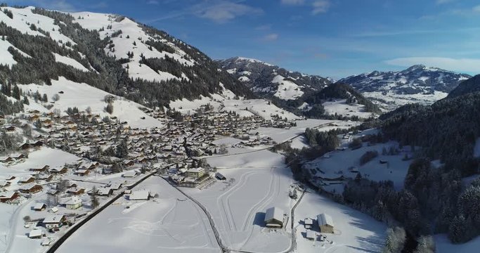drone view of rougement and gstaad