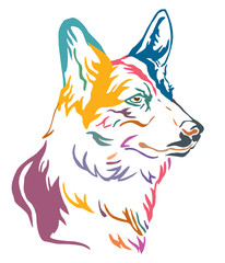 Colorful decorative portrait of Dog Welsh Corgi vector illustration