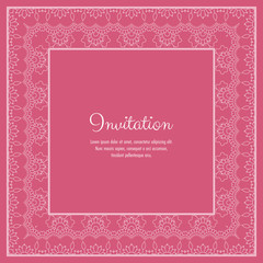 Abstract ornamental lace frame for greeting card or invitation