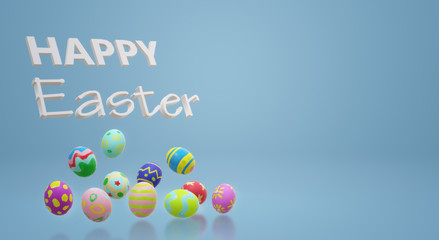 Fototapeta na wymiar The Easter egg 3d rendering for holiday content.