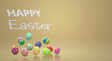 The Easter egg  3d rendering for holiday content.