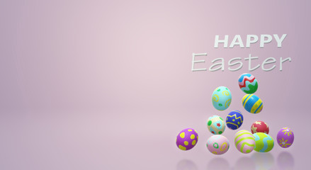 The Easter egg  3d rendering for holiday content.