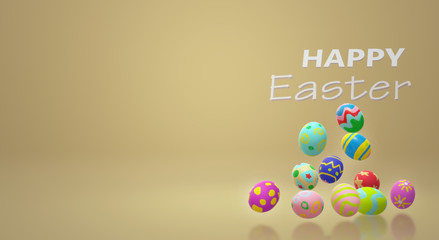 The Easter egg  3d rendering for holiday content.