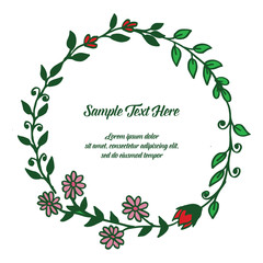 Vector illustration your sample text here with frame flower white backdrop hand drawn