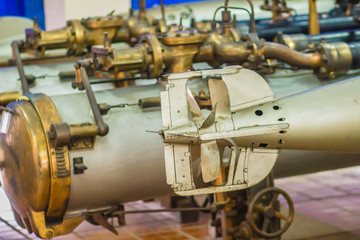 Old torpedo launcher tube from a warship. Submarine torpedo tubes are general-purpose launchers,...