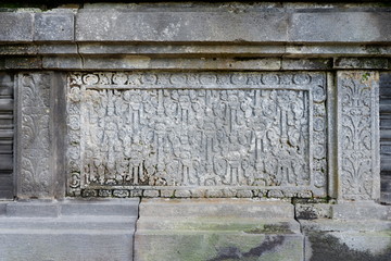 relief stone black carvings