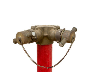 rusty fire fighting pipeline system locked by metal chain