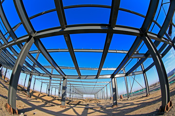 Steel structure workshop is under construction