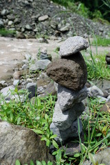 the art of stone balance on the river