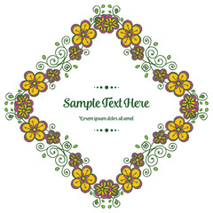 Vector illustration your sample text here with orange flower frame hand drawn