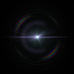 Solar Lens flare light special effect on Black background