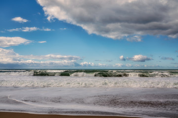 Dramatic sea and cloudy sky