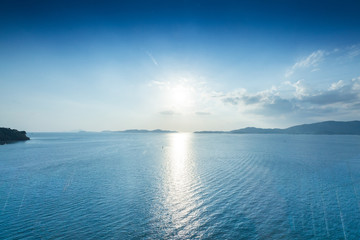 White sand beach in sunny day, The beautiful sea at Ranong Province, Thailand