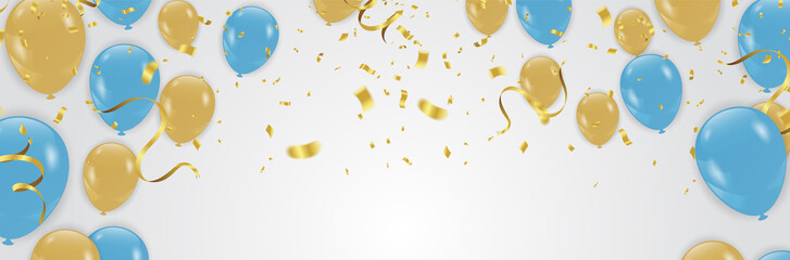 Luxury birthday background with colorful balloons and copyspace. EPS 10 vector file included
