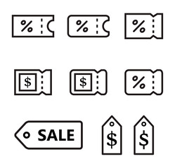 Sale Discount Coupon Icons.ticket icon.