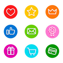 Shoping icons colorful. icon vector on white background.