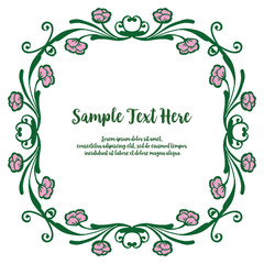 Vector illustration flower frame white backdrop with your sample text here hand drawn