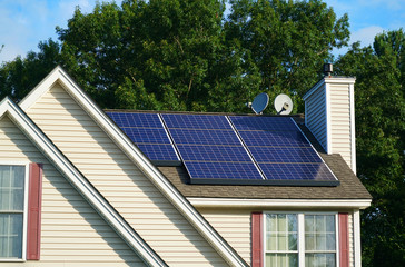solar panel installed on the house roof