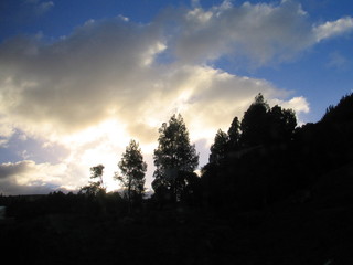 Nature at sunset i New Zealand. South Island
