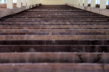 Fototapeta premium Old wood pattern structure of wooden house background.