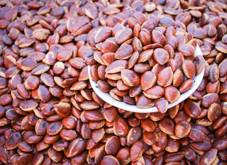 Kayu seed or Irvingia malayana nut for snack high protein local asia food