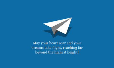 May your heart soar and your dreams take flight, reaching far beyond the highest height Inspirational Quote Poster Design