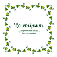 Vector illustration frame flower with lorem ipsum flat hand drawn