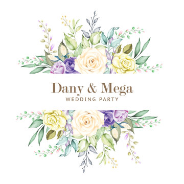 wedding floral watercolor card 