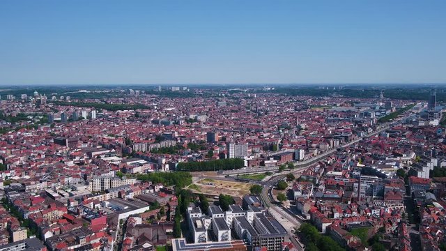 Aerial Belgium Brussels June 2018 Sunny Day 30mm 4K Inspire 2 Prores  Aerial video of Brussels Belgium downtown on a sunny day.