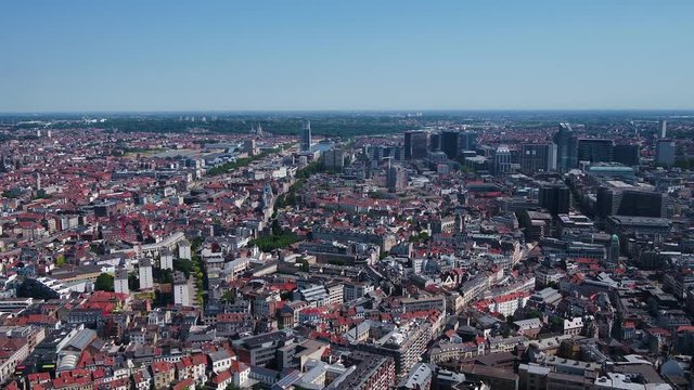 Aerial Belgium Brussels June 2018 Sunny Day 30mm 4K Inspire 2 Prores  Aerial video of Brussels Belgium downtown on a sunny day.