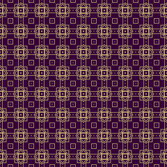 Modern Stylish Geometry Seamless Pattern Art Deco Background. Luxury Texture For Wallpaper, Invitation. Vector Illustration. Purple gold color