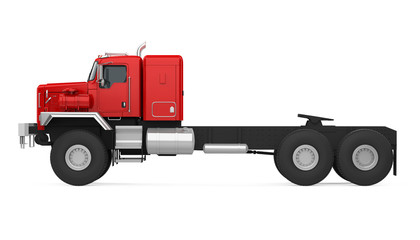 Red Semi-trailer Truck Isolated