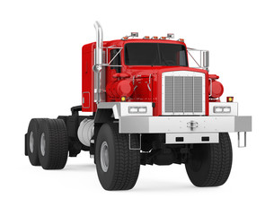 Naklejka premium Red Semi-trailer Truck Isolated