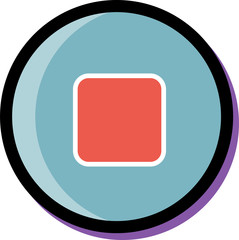 stop button music rounded icon vector