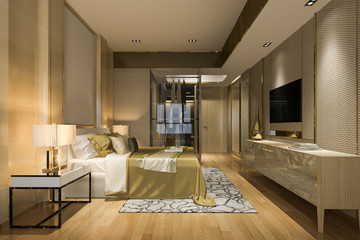 3d rendering luxury modern bedroom