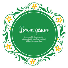 Vector illustration decoration flower and leaf frame with lorem ipsum hand drawn