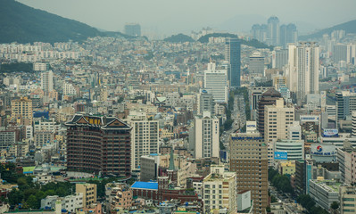 Aerial view of Busan, South Korea