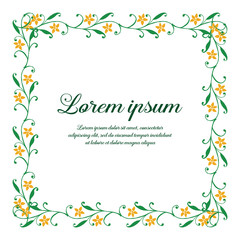 Vector illustration greeting card lorem ipsum with orange flower frame hand drawn