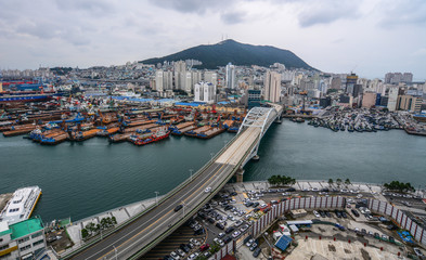 Fototapeta premium Aerial view of Busan, South Korea