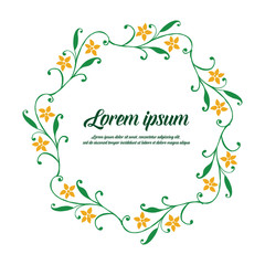Vector illustration greeting card lorem ipsum with orange flower frame hand drawn