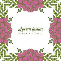 Vector illustration flower frame style with lorem ipsum hand drawn