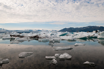 the glaciers of Vatnajokull, Iceland