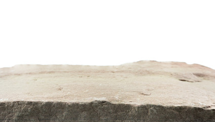 Empty space stone rock Front view on white background,Template mock up for display, Blank for mockup design..