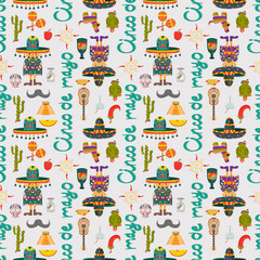 seamless pattern illustration_2_in the theme of the Mexican celebration of Cinco de mayo