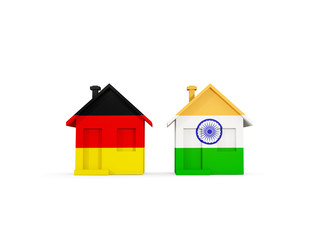 Two houses with flags of Germany and india