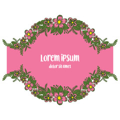 Vector illustration greeting card lorem ipsum with frame flower hand drawn
