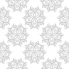 Photo sur Plexiglas Gris Floral fond blanc avec motif transparent gris