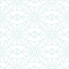 Blue geometric design on white seamless background